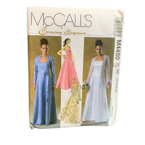 McCalls Evening Elegance Dress Pattern M4450 Size 12-14-16-18 uncut - Picture 1 of 2